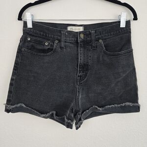 Black Madewell High Rise Cuffed Denim Shorts
